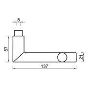 Türdrückerlochteil 10 1076 Alu.0105 8mm DIN L/R FSB-1