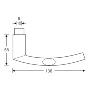 Türdrückerlochteil 10 1107 Alu.0105 8mm DIN L/R FSB-1