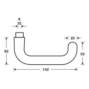 Türdrückerlochteil 10 1146 Alu.0105 8mm DIN L/R FSB-1