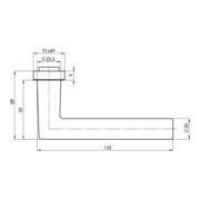 Türdrückerlochteil OGRO 8906 Alu.F1/Satino 4-KT.8mm DIN L/R OGRO-4