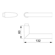 Türdrückerlochteil Stock.1140 Alu.F1/naturf.4-KT.8mm DIN L/R HOPPE-4