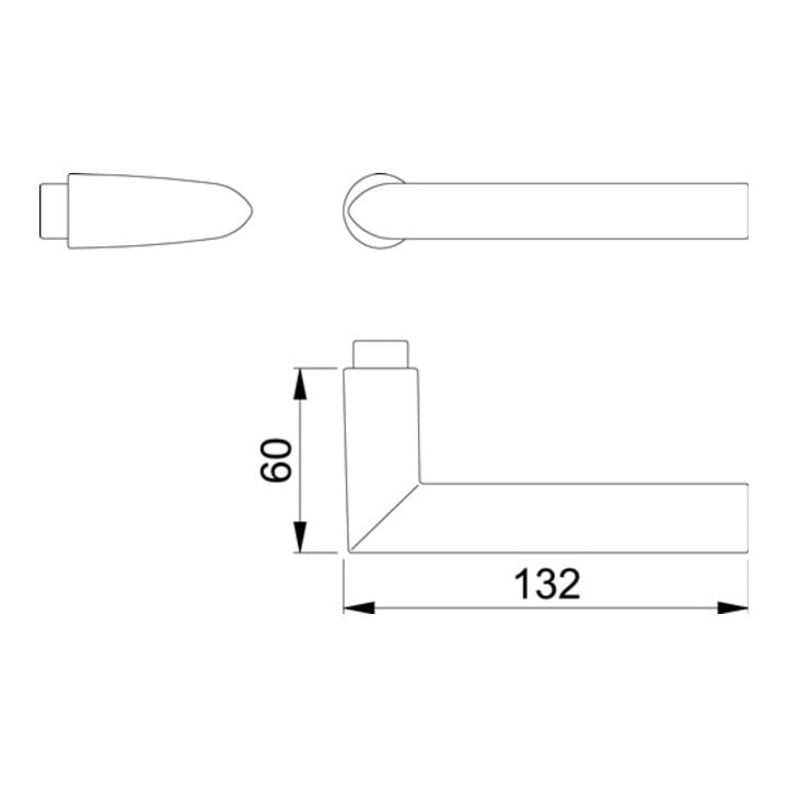 Türdrückerlochteil Stock.1140 Alu.F1/naturf.4-KT.8mm DIN L/R HOPPE