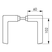 Türdrückerpaar 465 Alu.105 o.Rosetten VK 8mm AMF-4