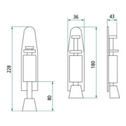 Türfeststeller 0035.4440 VA ma Hubh.48mm Türmontage INTERSTEEL-4