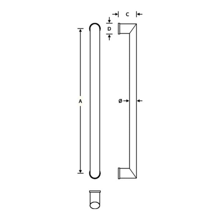 Türgriff 66 6542 VA 6204 A. 300mm Konsole ger. D.30x15mm FSB