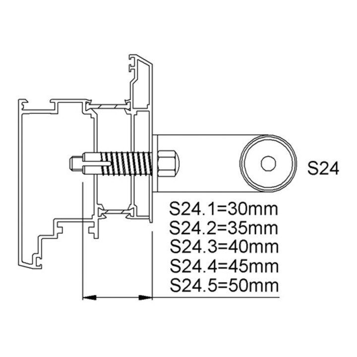 Türgriffstückbefestigung M8 ma L.60 mm KWS