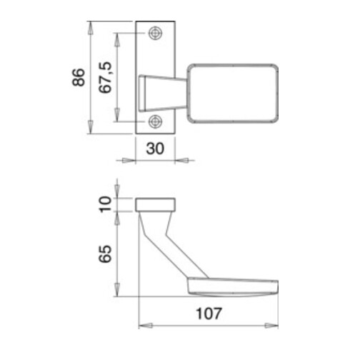 Türknopf 1386/0000 Alu.F1 Aufnahme M12 gekr.EDI