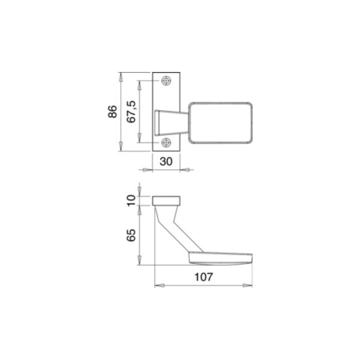 Türknopf 1386/0000 Alu.F1 Aufnahme M12 gekr.EDI