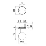 Türknopf K5/052/01 VA F00 Kugelknopf EDI-4