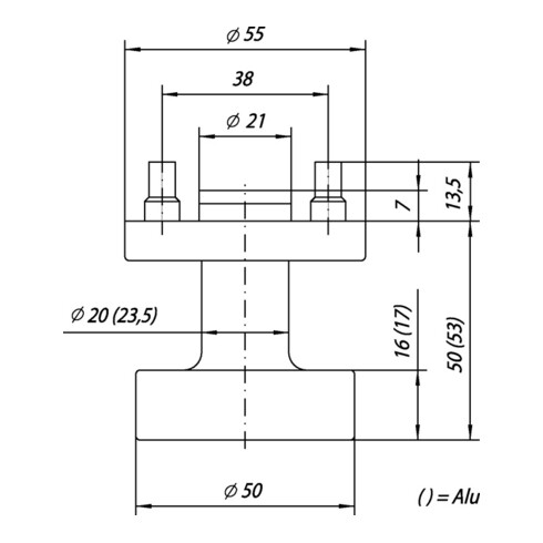 Türknopf OGRO 3020/6500 AL Alu.F1 ger.OGRO