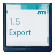 Tür-/Infoschild l.149xH148,5mm fenêtre Plexiglas dos en ABS bleu DURABLE-1