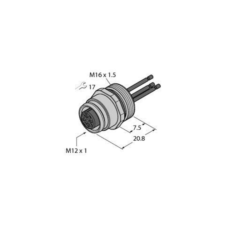 Turck Accouplement à bride avec câbles EC-FK4-0,5/16