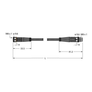 turck Aktuator- u. Sensorleitung PKG4M-2-PSG4M/TXL PUR 2m schwarz