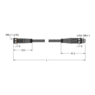 turck Aktuator- u. Sensorleitung PUR PKG4M-0.5-PSG4M/TXL schwarz 0,5 m