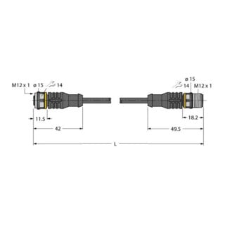 turck Aktuator- u. Sensorleitung PUR RKC4.4T5RSC4.4T/TXL schwarz 5m