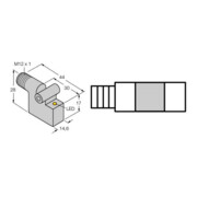 Turck Capteur de champ magnétique DC, pnp, sans BIM-IKT-AP6X-H1141-1