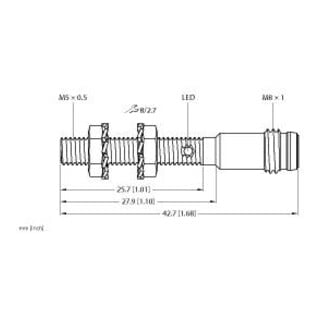 turck Capteur inductif BI1-EG05-AP6X-V1331 acier inoxydable M5 x 0,5 1 mm distance de commutation sortie PNP DC 10-30V