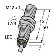 Turck Capteur inductif M12x1 avec câble DC, pnp, non, sn=2mm, b Bi 2-M12-AP6X-5