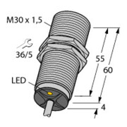 Turck Capteur inductif, M30x1, avec câble DC, pnp, normalement ouvert, sn=10mm, b Bi10-M30-AP6X-1