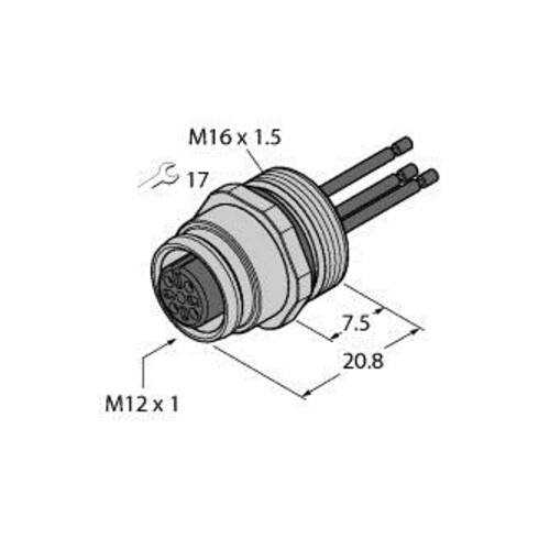 Turck Flanschkupplung mit Litzen EC-FK4-0,5/16
