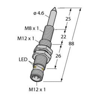 turck Magnetfeldsensor NIMFE-M12 Messing verchromt M12/M8 DC 10-30V