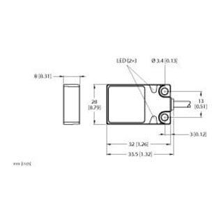turck Sensor induktiv BI8U-Q08-AP6X2 8mm Metall IP68