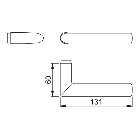 Türdrückerlochteil Stock.E1140Z VA ma 4-KT.8mm DIN L/R HOPPE