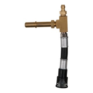 Tuyau de raccordement du manomètre KS Tools avec raccord de tuyau 1/4"' et soupape de surpression Tuyau transparent