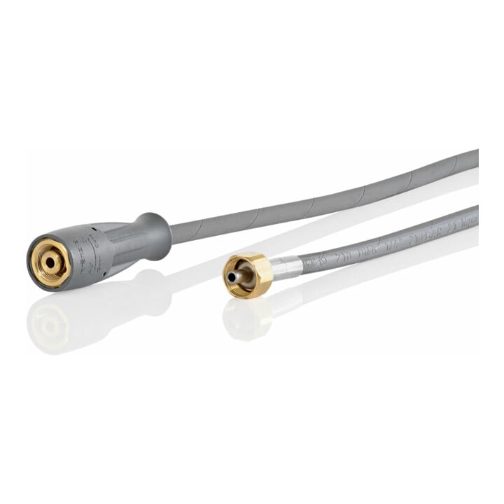 Tuyau haute pression Kränzle en treillis d'acier 15 m NW 6 210 bar 1SN Version alimentaire gris/bleu pour K 1152 TST/K 2000