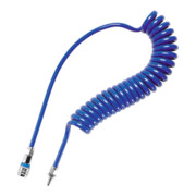 Tuyau spiralé en PU CEJN 1/2 pouce avec raccord de sécurité en acier eSafe⌀ 11x16 mm, longueur de tuyau utile : 4 m