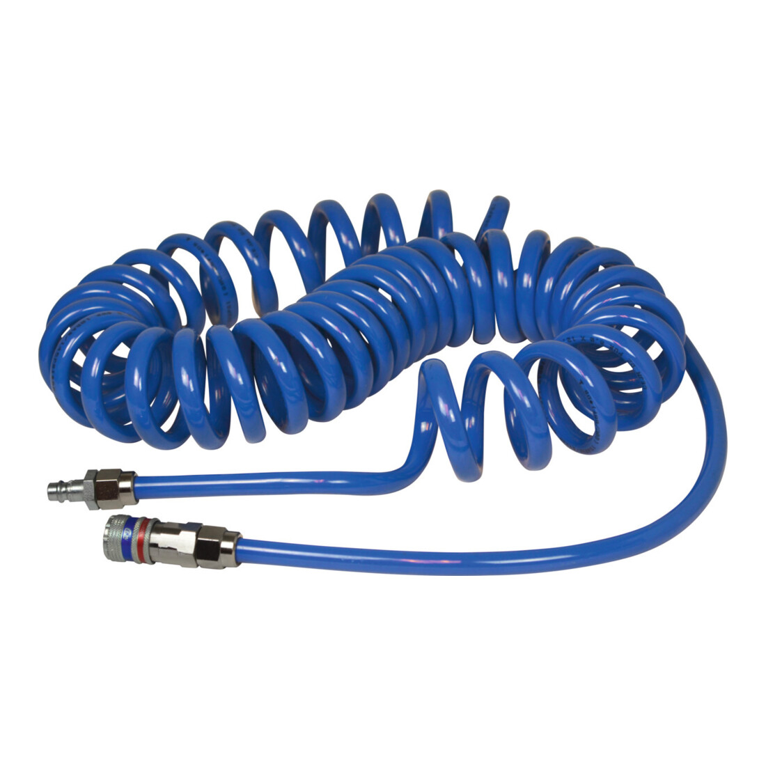 Tuyau spiralé en PU CEJN 1/4 pouce avec raccord de sécurité en acier eSafe⌀ 8x12 mm, longueur de tuyau utile : 4 m