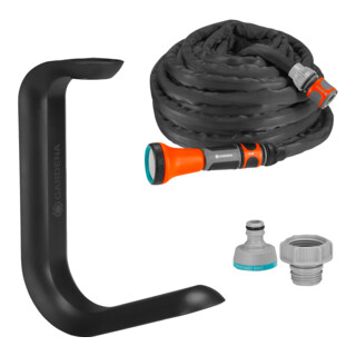 Tuyau textile Liano GARDENA Set de 15 m + support de tuyau TapFix
