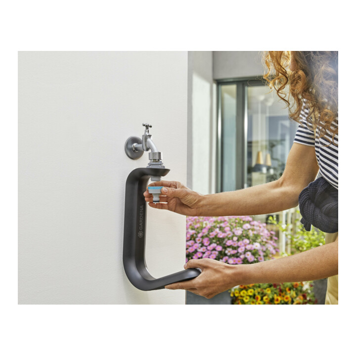 Tuyau textile Liano GARDENA Set de 15 m + support de tuyau TapFix