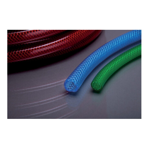 Tuyau tissé PVC 81B avec renfort 13x3,0mm 50m bleu transparent APD