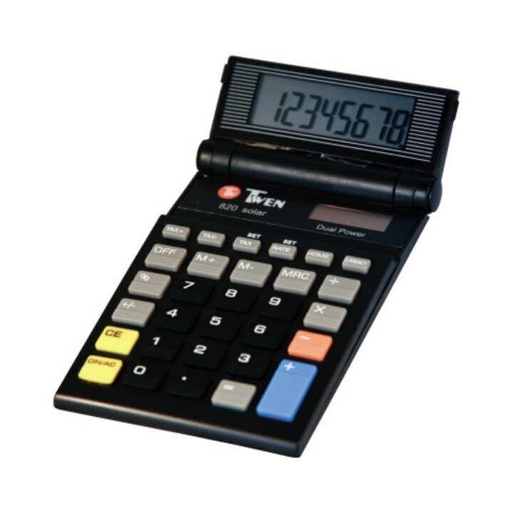 TWEN Taschenrechner 820 S 578 8Zeichen Solar/Batterie schwarz