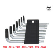 TX Jeu de clé mâle, percé, 7pcs. Courtes TB10-TB40-3