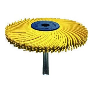 TYROLIT Brosse radiale à arbre, diamètre 76x6,4 mm A80 jaune type TC, S6x40 mm