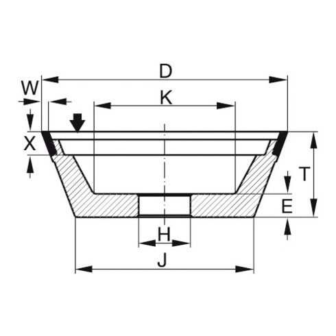 TYROLIT Diamant-komslijpschijf dxdxh (mm), 100x35x20, Type: D181