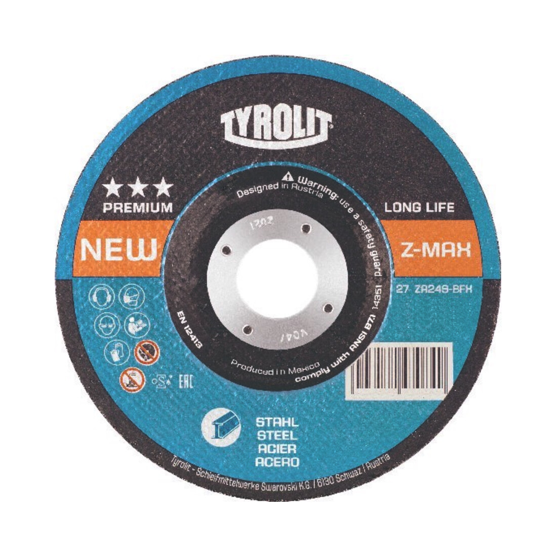 TYROLIT Disque à ébarber Z-MAX 125x7mm ZA24S-BFX