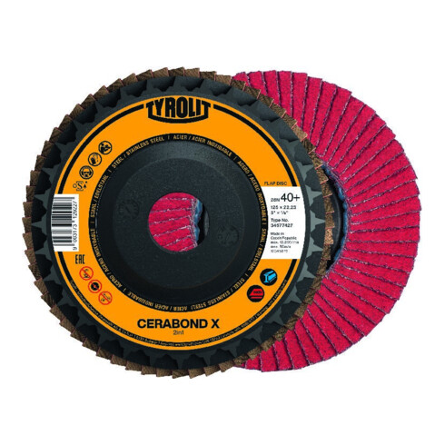 TYROLIT Disque à lamelles CERABOND X 125 mm CA-60 renforcé