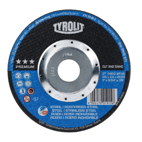 TYROLIT Disque abrasif mixte PREMIUM*** CUT AND GRIND, ⌀ disque : 125 mm