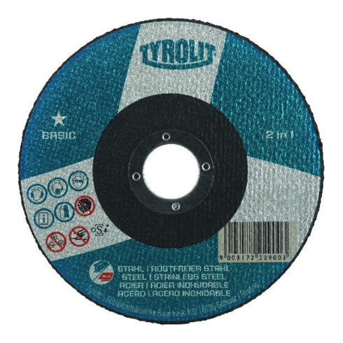 TYROLIT Disque de coupe 2en1 BASIC 230 x 1,9 mm droit pour acier/INOX