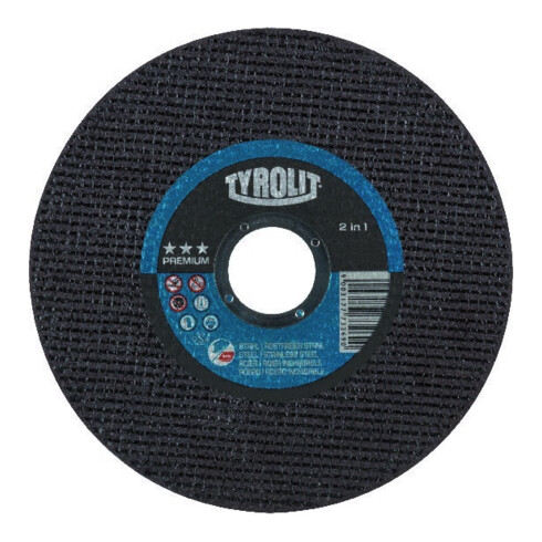 TYROLIT Disque de coupe 2en1 PREMIUM 230x1,9 mm droit pour acier/VA