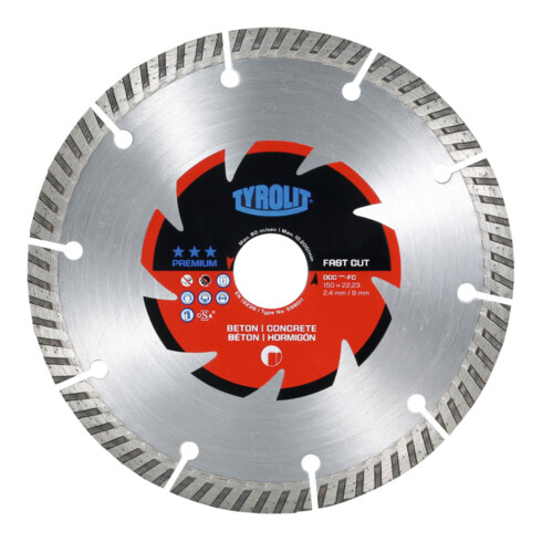 TYROLIT Disque de tronçonnage diamanté PREMIUM*** Rainurage, ⌀ disque : 150 mm