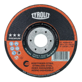 TYROLIT Disque d'ébarbage PREMIUM***, ⌀ disque x largeur de disque : 230 x 7 mm, 560300 230X7