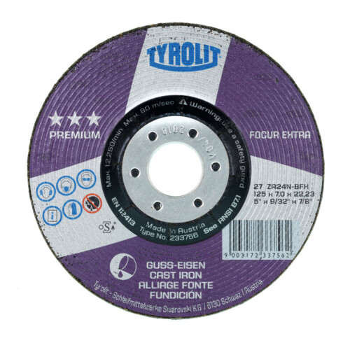 TYROLIT Disque d'ébarbage PREMIUM*** Focur, ⌀ disque x largeur de disque : 178 x 7 mm