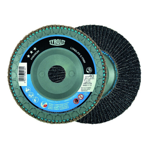 TYROLIT Fächerschleifscheibe LONGLIFE C-TRIM 125mm ZA-40 gew.