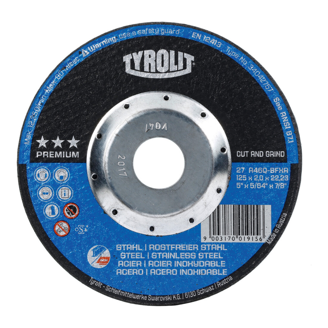 TYROLIT Kombischleifscheibe PREMIUM*** CUT AND GRIND, Scheiben-Ø: 125 mm