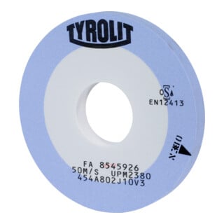 TYROLIT Meule de précision pour rectification cylindrique e x térieure D x T x H (mm), 500 x 60 x 203,2, Type : A80, 594595 A80