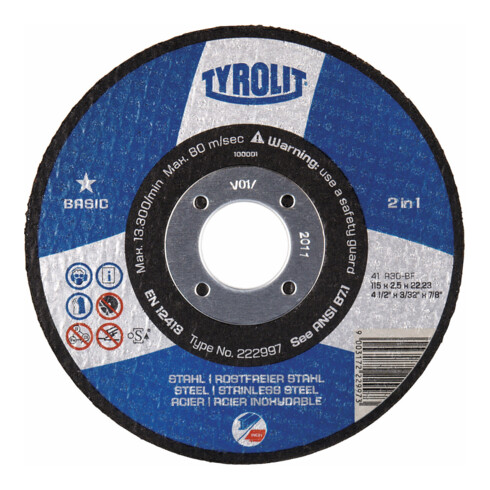 TYROLIT Trennscheibe Basic* 2 in 1, Scheiben-Ø: 178 mm